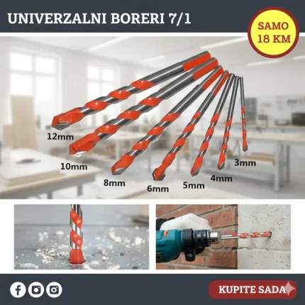 Univerzalni set borera 7/1 – 3mm do 12mm